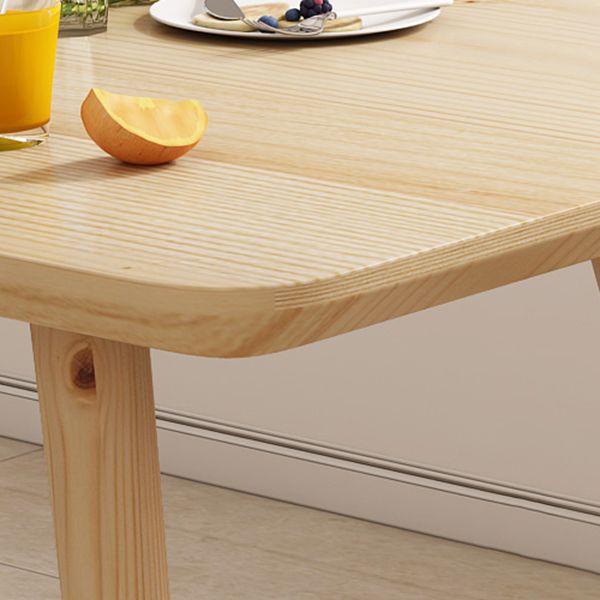 Rechthoekige eettafel Modern natuurlijk eiken massief houten tafelblad voor woonkamer