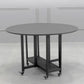 Foldable Wooden Top Table Extendable Round Table in Black (only table) Clearhalo ' dining_table' 'Dining Tables & Seating' 'Dining Tables' 'Furniture' 'furniture_dining_table' 'Kitchen & Dining Furniture' 'kitchen&dining_furn' 'kitchen' 'kitchen_dining_table' 1200x1200_c374c91d-4b40-4e3a-8072-313b5688aab2