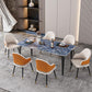 Black Iron 4 Legs Dining Site Table Industrial Stone Top Rectangle Dining Table Clearhalo 'Dining Tables & Seating' 'Dining Tables' 'dining_table' 'furn' 'furn_dining_table' 'Furniture' 'furniture_dining_table' 'Kitchen & Dining Furniture' 1200x1200_c375d28c-772d-42c0-928c-796260d01342