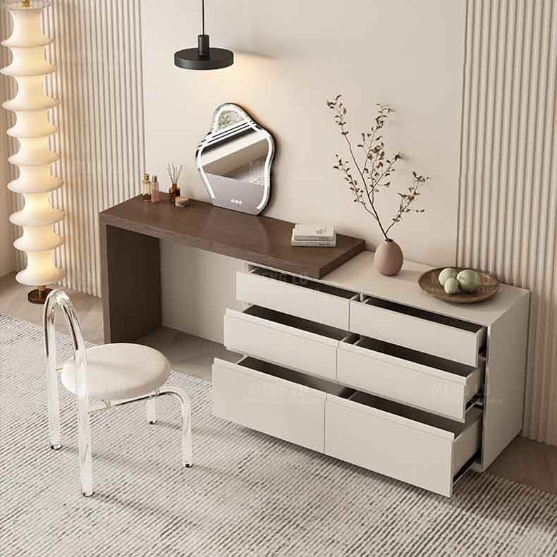 Traglita tradizionale vanità per il trucco da letto in legno Vanity con cassetto