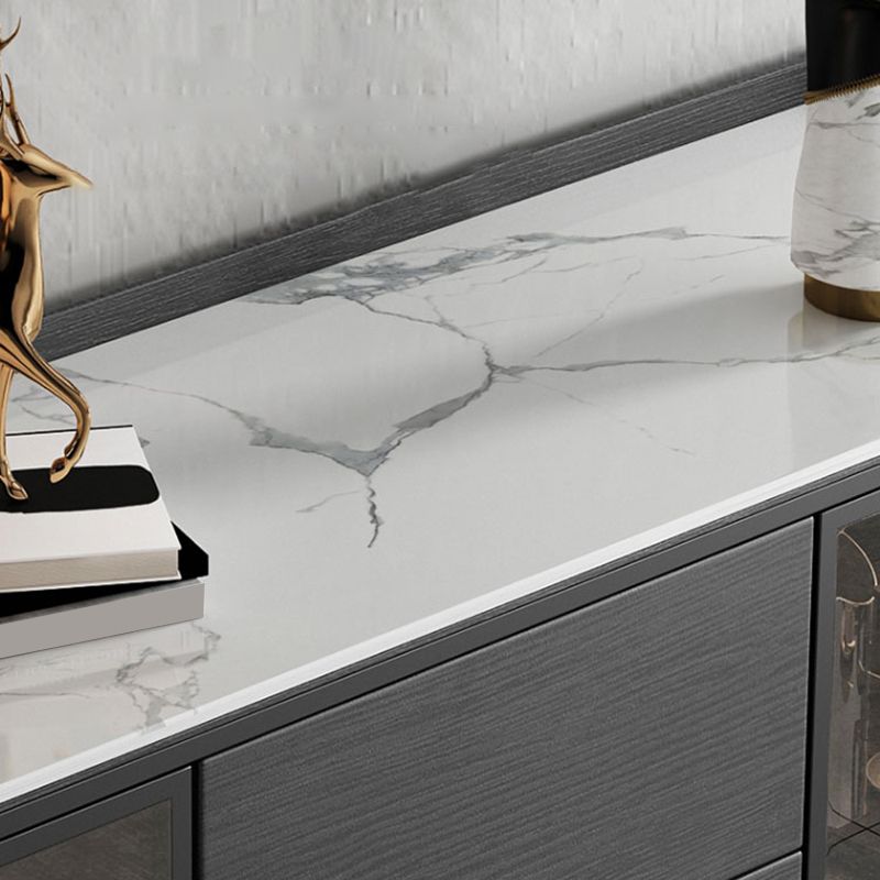 Tavolo a buffet in pietra moderna scheda laterale in stile moderno con cassetti e armadi