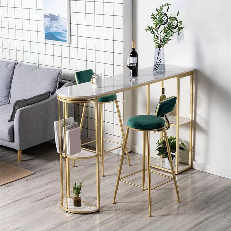 Glam Low Back Dining Stools Round Upholstered Bar Stools with Footrest