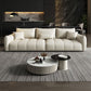 Contemporary Solid Color Pillow Back Square Arm Sofa For Living Room
