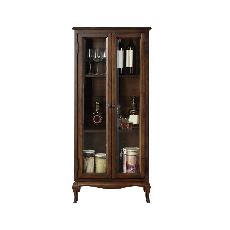 Mid-Century Modern Display Stand Rubberwood Display Cabinet with Doors for Dining Room Clearhalo 'Display & China Cabinets' 'display_china_cabinets' 'furn' 'furn_display_china_cabinets' 'Furniture' 'Kitchen & Dining Furniture' 1200x1200_c3781c36-31c3-4efb-a203-db7f706d3de9