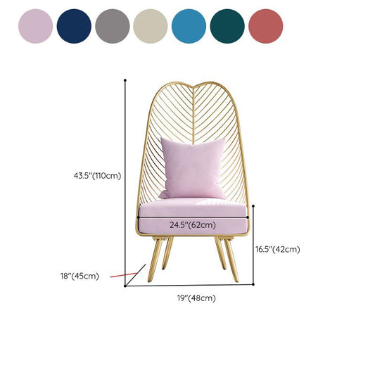 Arms Included Egg Chair Living Room Chair with Gold Tone Legs