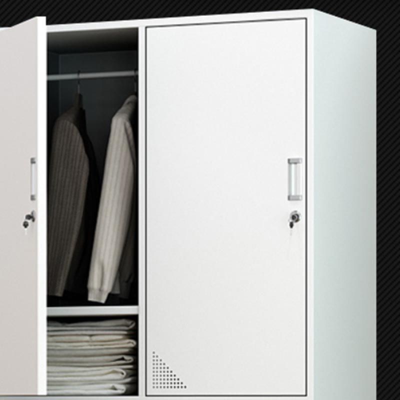 Eigentijdse garderobe armoire witte kleur stalen garderobe kast met sloten