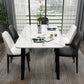 Sintered Stone White Dining Table Retro Modern 4 Legs Table for Dining Room Clearhalo ' dining_table' 'Dining Tables & Seating' 'Dining Tables' 'furn' 'furn_dining_table' 'Furniture' 'furniture_dining_table' 'Kitchen & Dining Furniture' 'kitchen&dining_furn' 'kitchen' 'kitchen_dining_table' 1200x1200_c37a21e0-e423-4170-af95-5e88669ac8ef