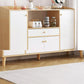 Modern Style Sideboard Wooden Dining Server with Drawers and Doors