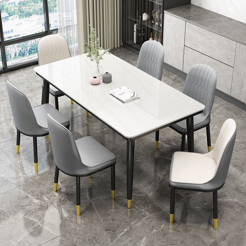 Simple Sintered Stone Top Dining Table Rectangle Shape Standard Dining Table for Kitchen Clearhalo ' dining_table' 'Dining Tables & Seating' 'Dining Tables' 'furn' 'furn_dining_table' 'Furniture' 'furniture_dining_table' 'Kitchen & Dining Furniture' 'kitchen&dining_furn' 'kitchen' 'kitchen_dining_table' 1200x1200_c37bf4ab-8450-4c3f-90d1-9c1220d27ba0