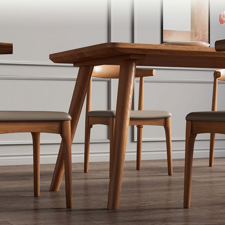 Modern 1/4/5/7 Pieces Dining Set Rectangle Pine Wood Dining Table for Dining Room Kitchen Clearhalo 'Dining Room Sets' 'Dining Tables & Seating' 'dining_room_set' 'furn' 'furn_dining_room_set' 'Furniture' 'Kitchen & Dining Furniture' 1200x1200_c37c092a-168b-4d6e-a9b4-3dc94084f82e