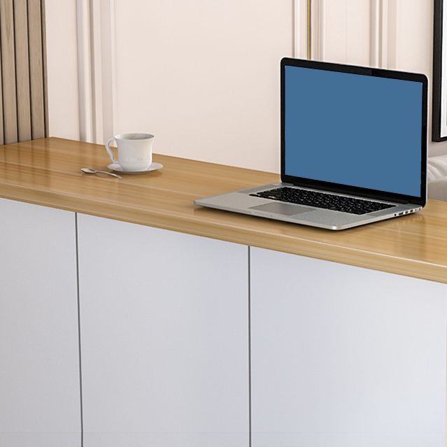 Table à manger contemporaine en bois top bar avec rangement pour le salon