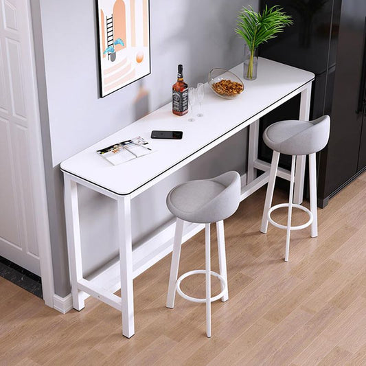 Mesa de comedor de barra de madera contemporánea Mesa de bar rectangular para cocina