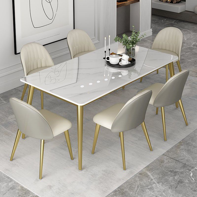 Nordic 1/5/6/7 Pieces Dining Set Sintered Stone Dining Table with Leather Chairs Clearhalo 'Dining Room Sets' 'Dining Tables & Seating' 'dining_room_set' 'furn' 'furn_dining_room_set' 'Furniture' 'furniture_dining_room_set' 'Kitchen & Dining Furniture' 'kitchen&dining_furn' 'kitchen' 1200x1200_c37e2a6e-2bf0-4685-9c0b-9b6b7b9219ee