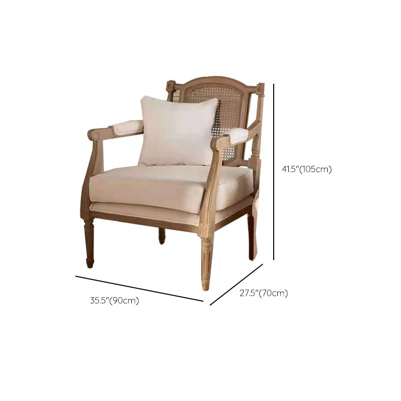 Massives Holz tropisches Sofa mit losen Rücken und quadratischem Arm in Leinen