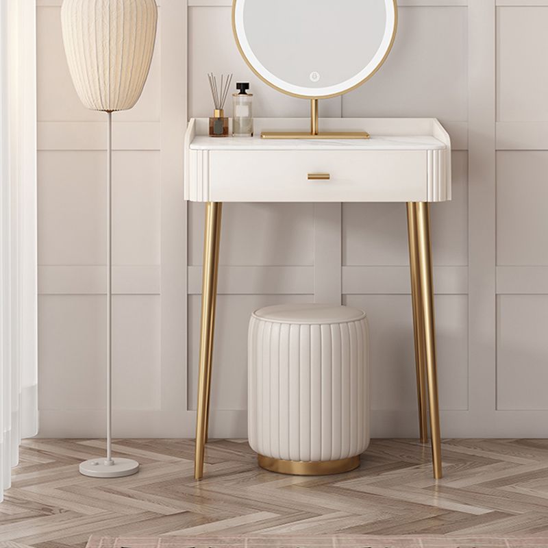 Contemporary White Slate Dresser 31.1-In High Vanity Dressing Table Set with Drawers