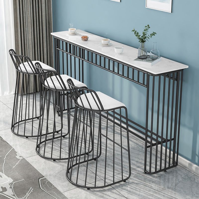 Industrial Rectangle Bistro Bar Desk Faux Marble Bistro Table for Indoor Clearhalo 'Bar Furniture' 'Bar Tables' 'bar_tables' 'furn' 'furn_bar_tables' 'Furniture' 'Kitchen & Dining Furniture' 1200x1200_c37fe2a1-902f-4a3f-b947-572d0aa9aa4d