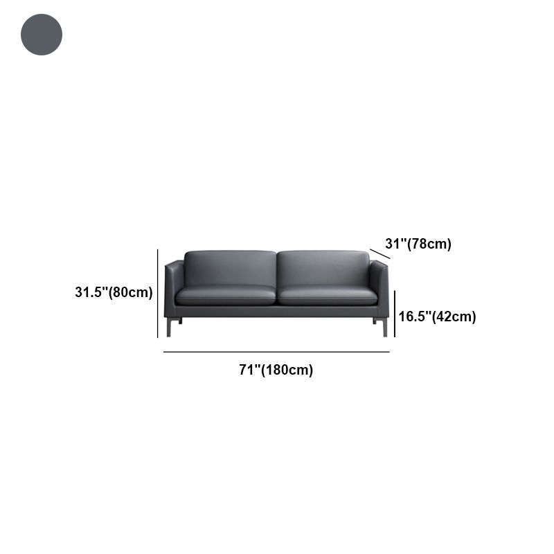 Glam Black Cushions Square Arm Genuine Leather Stationary Sofa Clearhalo 'furn' 'furn_sofas' 'Furniture' 'furniture_sofas' 'Living Room Furniture' 'Sofa' 'sofas' 1200x1200_c3803b69-90d0-47b9-b725-4ecfab64d999