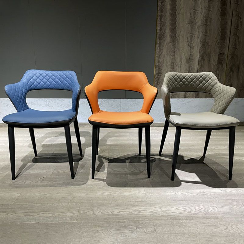 Modern Style Metal Arm Chair Open Back Dining Side Chair with Upholstered Clearhalo 'Dining Chairs' 'Dining Tables & Seating' 'dining_chair' 'furn' 'furn_dining_chair' 'Furniture' 'furniture_dining_chair' 'Kitchen & Dining Furniture' 1200x1200_c381a2cb-552a-4c31-aa56-3ea7bd0db9b2