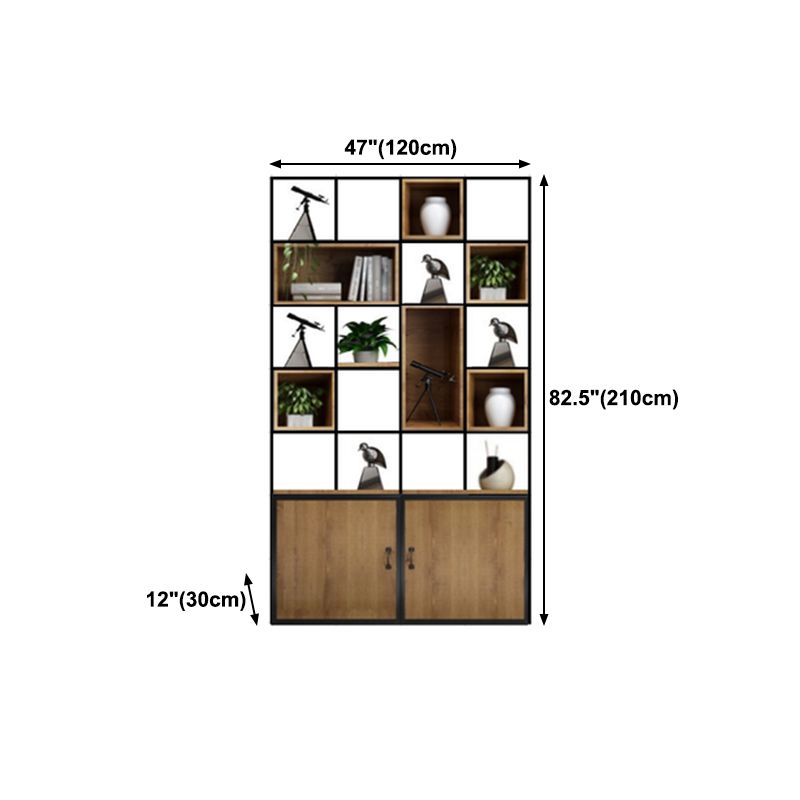 Industrial Style Bookshelf Solid Wood Open Back Bookcase for Home Office Clearhalo 'Bookcases' 'furn' 'furn_bookcases' 'Furniture' 'furniture_bookcases' 'kitchen' 'kitchen_bookcases' 'Living Room Furniture' 'Office Furniture' 1200x1200_c3831795-b4e3-461c-8ae0-f40c1fc69a03