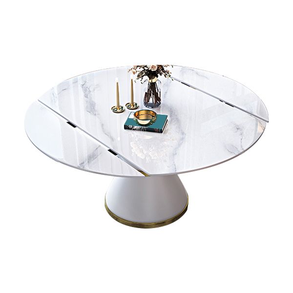 Modern Stone Foldable Dining Table Metal Base for Dining Room Clearhalo 'Dining Tables & Seating' 'Dining Tables' 'dining_table' 'furn' 'furn_dining_table' 'Furniture' 'Kitchen & Dining Furniture' 1200x1200_c3855527-e9eb-414b-b0f1-9d504ec960d7