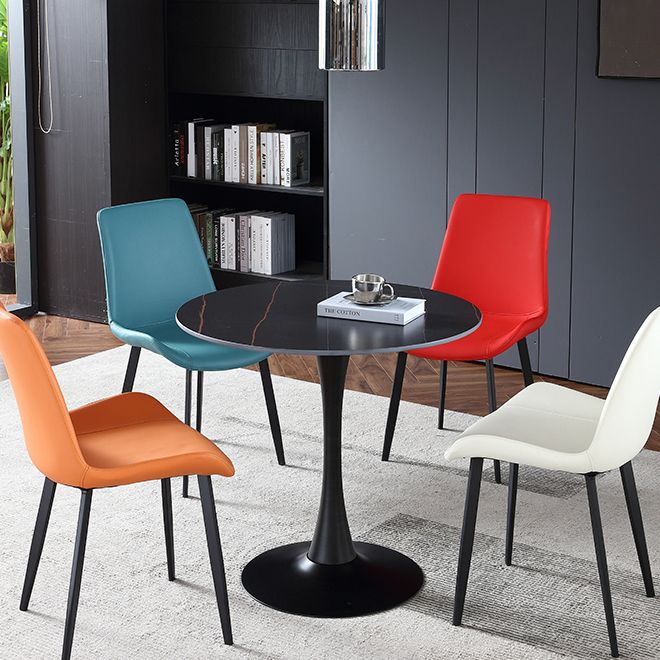 Modern Style Dining Table Round Sintered Stone Dining Table for Home Use Clearhalo ' dining_table' 'Dining Tables & Seating' 'Dining Tables' 'furn' 'furn_dining_table' 'Furniture' 'furniture_dining_table' 'Kitchen & Dining Furniture' 'kitchen&dining_furn' 'kitchen' 'kitchen_dining_table' 1200x1200_c3859013-1ff6-4590-b9a1-fda8f35cc629