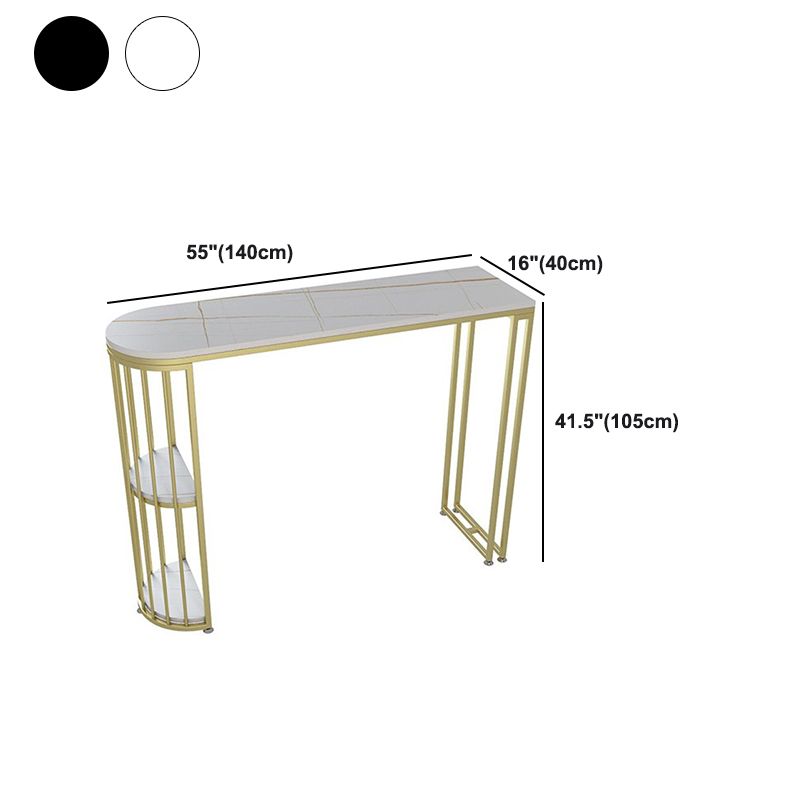 Artificial Marble Oval Bar Table 42-inch Height Top Glam Style Bistro Table Clearhalo 'Bar Furniture' 'Bar Tables' 'bar_tables' 'furn' 'furn_bar_tables' 'Furniture' 'furniture_bar_tables' 'Kitchen & Dining Furniture' 1200x1200_c38856eb-cfc4-4e9d-b592-37b12a720ef7