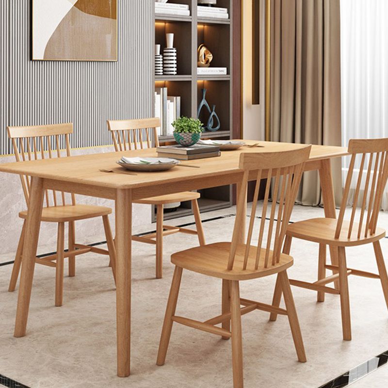 Luxury Rectangle Dining Table Solid Wood Dining Table with 4 Legs Clearhalo 'Dining Tables & Seating' 'Dining Tables' 'dining_table' 'furn' 'furn_dining_table' 'Furniture' 'Kitchen & Dining Furniture' 1200x1200_c3890118-4e1a-4272-9d7b-ba994d3346e4