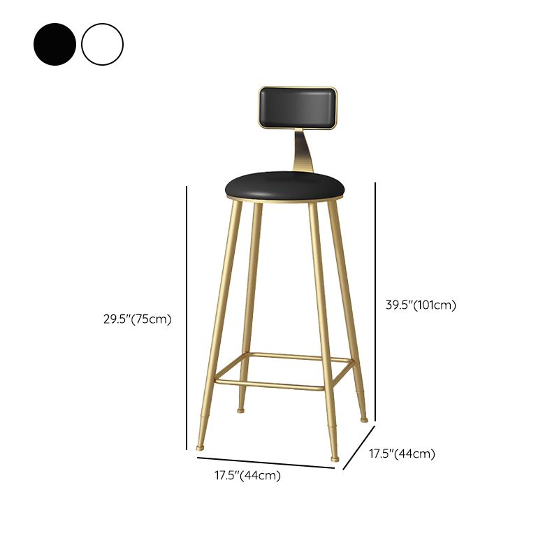 Faux lederen eetkrukken gestoffeerde barkrukken met metalen basis