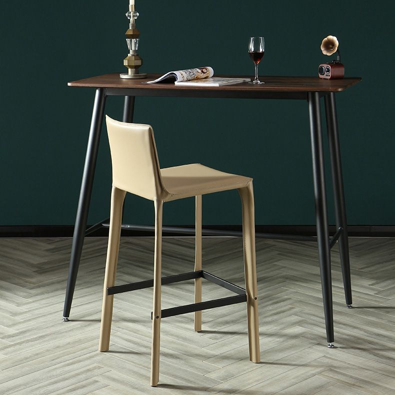 Modern Style Bar-stool Leather Counter Bar Stool with Metal Legs for Kitchen Clearhalo 'Bar Furniture' 'Bar Stools' 'bar_stools' 'furn' 'furn_bar_stools' 'Furniture' 'furniture_bar_stools' 'Kitchen & Dining Furniture' 1200x1200_c38ab684-63f4-45e4-a7c2-637bf55606dc