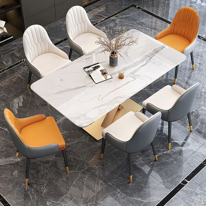 Traditional Luxury Dining Table Rectangle Sintered Stone Table with Pedestal Base Clearhalo ' dining_table' 'Dining Tables & Seating' 'Dining Tables' 'furn' 'furn_dining_table' 'Furniture' 'furniture_dining_table' 'Kitchen & Dining Furniture' 'kitchen&dining_furn' 'kitchen' 'kitchen_dining_table' 1200x1200_c38b6c44-4445-4eaa-b062-4a1ba755e00f