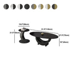 Abstract Base Design Oval/round Slate Table with Metal Base Coffee Table Clearhalo 'Coffee & Accent Tables' 'Coffee Tables' 'coffee_tables' 'furn' 'furn_coffee_tables' 'Furniture' 'Living Room Furniture' 1200x1200_c38c7af8-3979-426b-9b01-d904ae33cca8