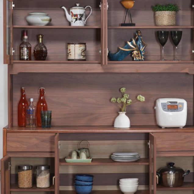 Contemporary Dining Hutch Wood Glass Doors Storage Cabinet for Dining Room Clearhalo 'Display & China Cabinets' 'display_china_cabinets' 'furn' 'furn_display_china_cabinets' 'Furniture' 'Kitchen & Dining Furniture' 1200x1200_c38c8be3-1e78-408c-9a09-b8b7ca157527