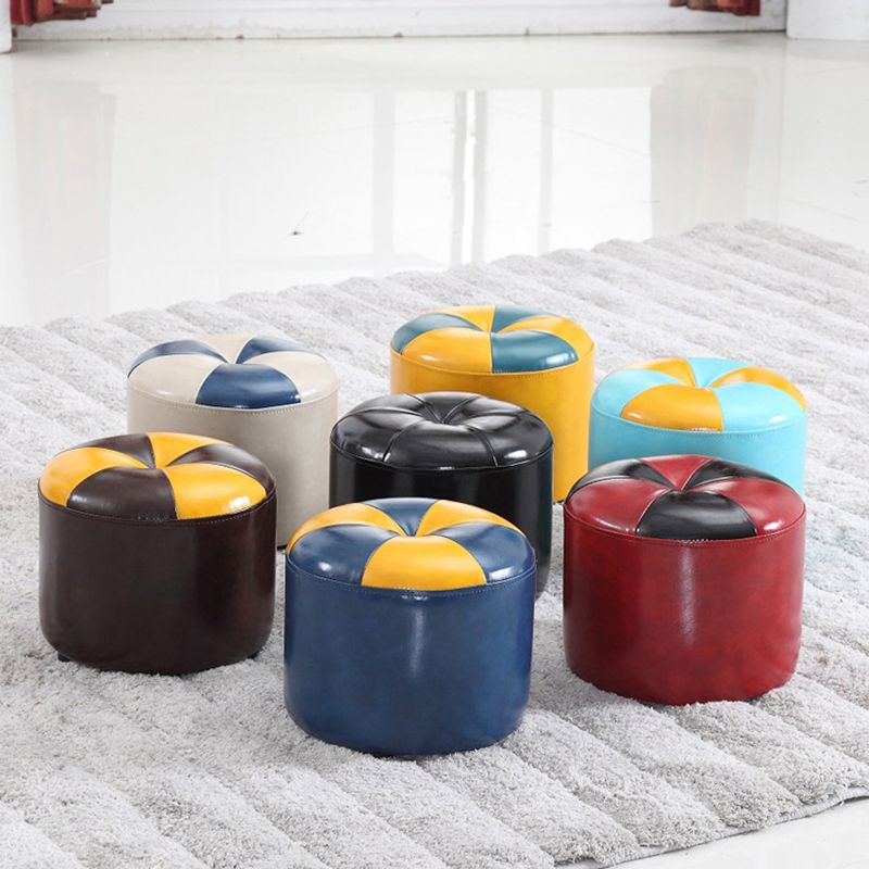 Ottomaanse ronde faux lederen contrast kleur eigentijdse indoor standaard ottoman