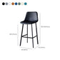 Contemporary Faux Leather Counter Stool Bucket Low Back Stool with Metal Legs