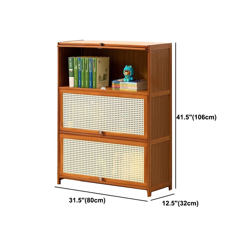 Brown Color Barrister Bookcase Contemporary Bamboo Bookcase for Home Office Clearhalo 'Bookcases' 'furn' 'furn_bookcases' 'Furniture' 'furniture_bookcases' 'kitchen' 'kitchen_bookcases' 'Living Room Furniture' 'Office Furniture' 1200x1200_c393e170-e46a-49be-9e02-f81aa7559245