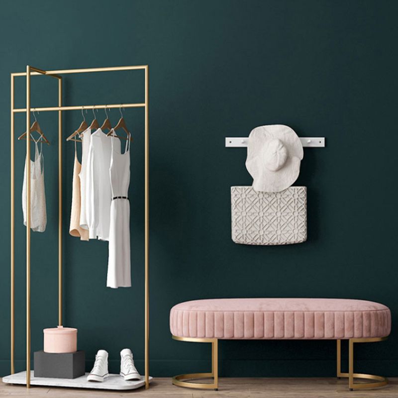 Glam Oval Bench with Legs Velvet Foam Solid Color Bench for Bedroom Clearhalo 'Benches' 'Chairs & Seating' 'furn' 'furn_benches' 'Furniture' 'Living Room Furniture' 1200x1200_c394f2ae-5e99-4480-9e95-d1956fb107e3