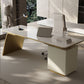 Glam Style Stone Writing Desk rechthoekige kantoorbureau met 3 laden