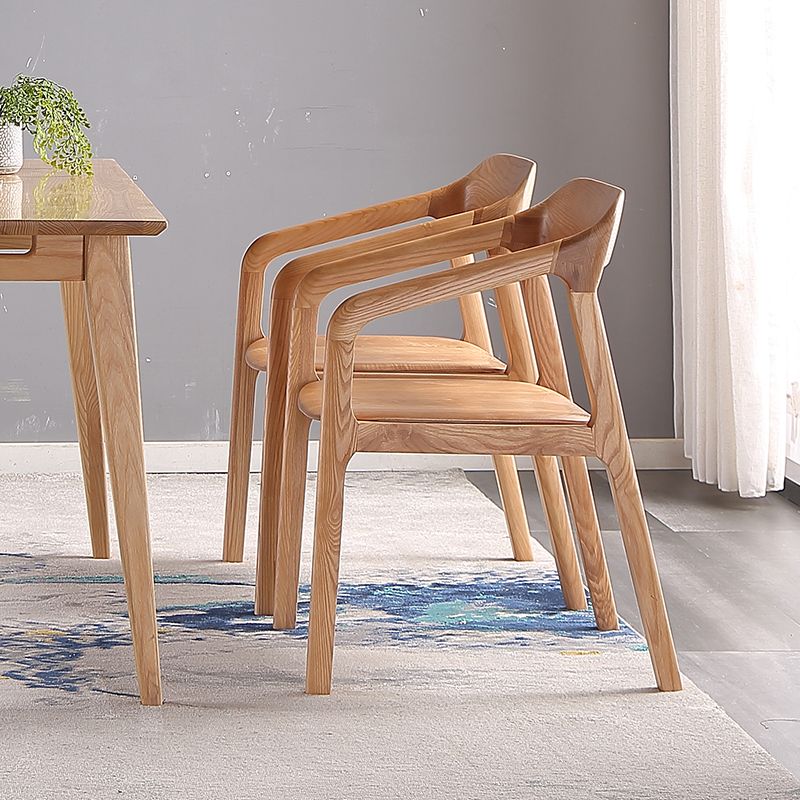 Traditional Style Ash Wood Chair Set Kitchen Open Back Dining Arm Chairs Clearhalo ' kitchen&dining_furn' 'Dining Chairs' 'Dining Tables & Seating' 'dining_chair' 'furn' 'furn_dining_chair' 'Furniture' 'furniture_dining_chair' 'Kitchen & Dining Furniture' 'kitchen' 1200x1200_c3961a75-25b8-471b-b2aa-921592813ba3