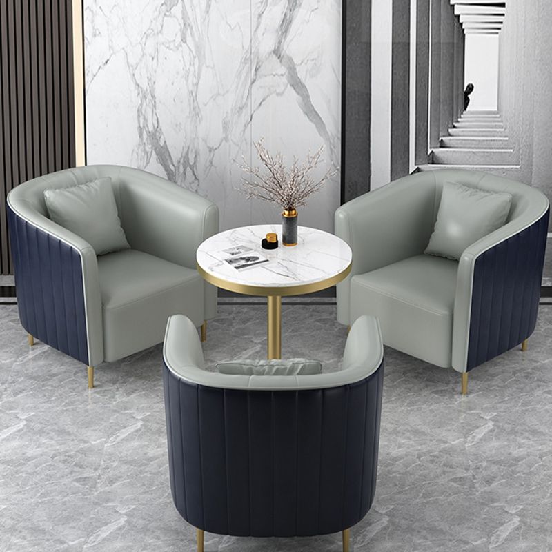 Pillow Back Arms Included Chair Gold Four Legs Barrel Accent Chair