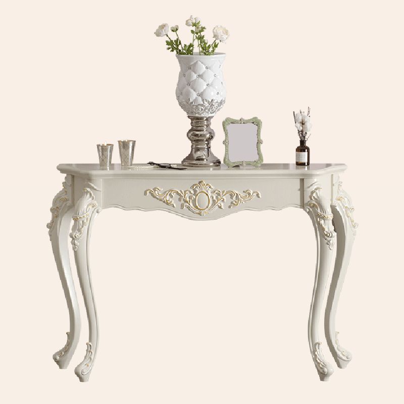 Französischer Land Sofa Tisch zurückgewonnenes Holz Rechteck 4 Beine weiße Konsolentisch