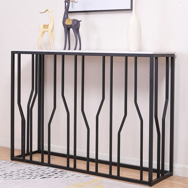 Modern Rectangle Console Table 1- Shelf 33.46" Tall End Table for Hall