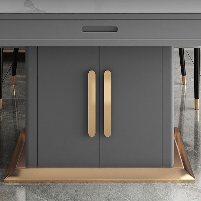 Runder gesinterte Stein Esstisch moderne ausziehbare Möbel mit Stahlbasis