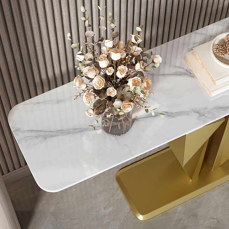 Rectangle Shape Contemporary Console Table Stone Sofa Table for Hall