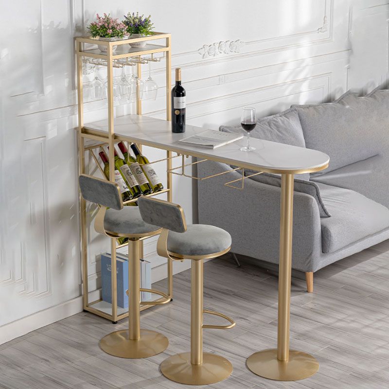 Modern Pub Table with Storage Base Specialty Stone Top Bar Table Clearhalo 'Bar Furniture' 'Bar Tables' 'bar_tables' 'furn' 'furn_bar_tables' 'Furniture' 'Kitchen & Dining Furniture' 1200x1200_c3991524-d644-4557-810d-c4cf54e648b0