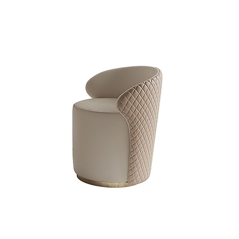 Metal with Padded Stool Vanity Table Luxurious Makeup Desk in Beige