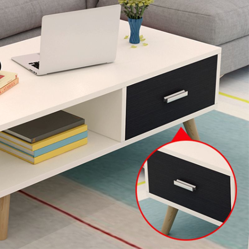 Tavolo da cocktail contemporaneo 4 gambe in legno con tavolino rettangolare singolo rettangolare