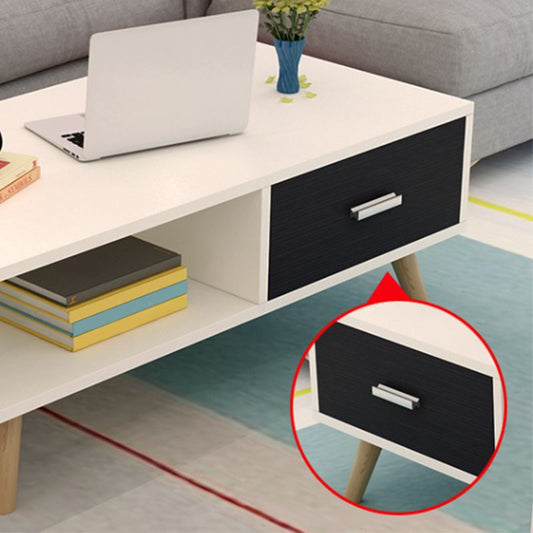 Tavolo da cocktail contemporaneo 4 gambe in legno con tavolino rettangolare singolo rettangolare