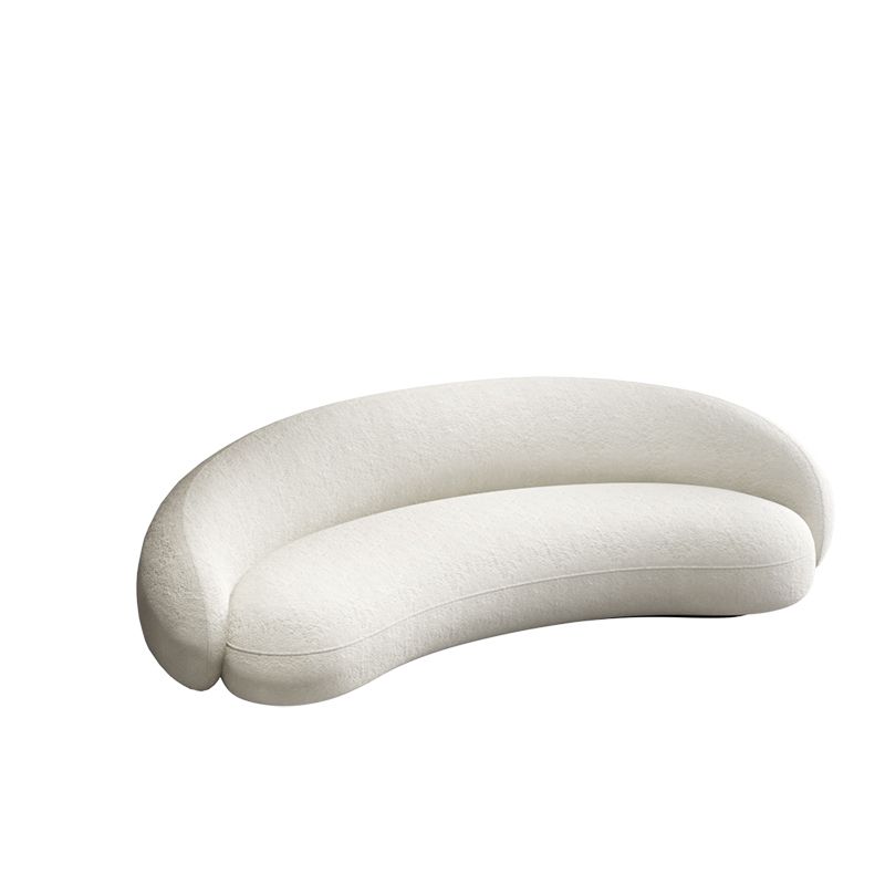 Skandinavisches Sofa Stoff weiß Wohnzimmer Smoking Armkissen gebogener Sofa