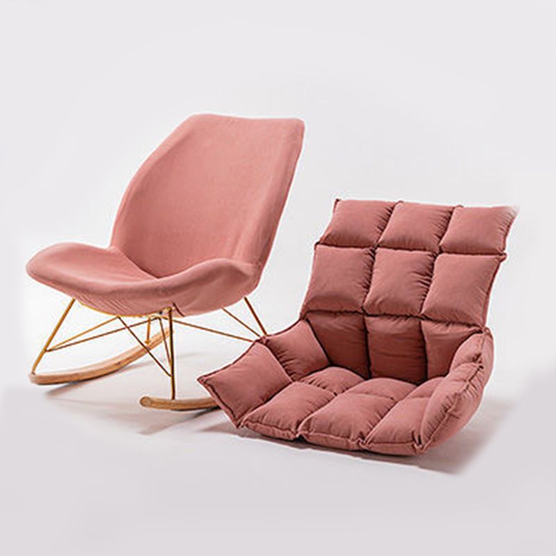 Silla de balancín de terciopelo de cojines removibles modernos para sala de estar para sala de estar