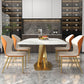 Metal Contemporary Rectangular Dining Table Sintered Stone Table with Pedestal Base Clearhalo ' dining_table' 'Dining Tables & Seating' 'Dining Tables' 'furn' 'furn_dining_table' 'Furniture' 'furniture_dining_table' 'Kitchen & Dining Furniture' 'kitchen&dining_furn' 'kitchen' 'kitchen_dining_table' 1200x1200_c39cfddf-7ae1-4890-be7f-fb2e2acab2bf